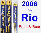 Front & Rear Wiper Blade Pack for 2006 Kia Rio - Premium