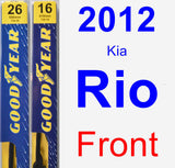 Front Wiper Blade Pack for 2012 Kia Rio - Premium