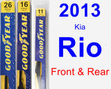 Front & Rear Wiper Blade Pack for 2013 Kia Rio - Premium