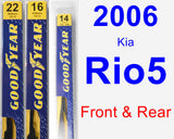 Front & Rear Wiper Blade Pack for 2006 Kia Rio5 - Premium