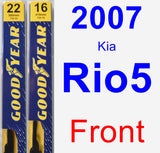 Front Wiper Blade Pack for 2007 Kia Rio5 - Premium