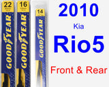 Front & Rear Wiper Blade Pack for 2010 Kia Rio5 - Premium