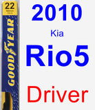 Driver Wiper Blade for 2010 Kia Rio5 - Premium