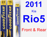 Front & Rear Wiper Blade Pack for 2011 Kia Rio5 - Premium