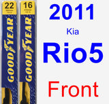 Front Wiper Blade Pack for 2011 Kia Rio5 - Premium
