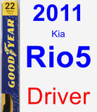 Driver Wiper Blade for 2011 Kia Rio5 - Premium