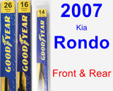 Front & Rear Wiper Blade Pack for 2007 Kia Rondo - Premium