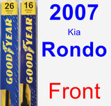 Front Wiper Blade Pack for 2007 Kia Rondo - Premium