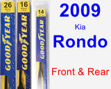 Front & Rear Wiper Blade Pack for 2009 Kia Rondo - Premium