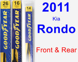 Front & Rear Wiper Blade Pack for 2011 Kia Rondo - Premium
