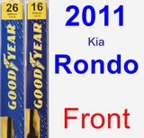 Front Wiper Blade Pack for 2011 Kia Rondo - Premium