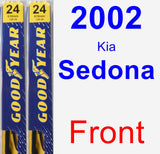 Front Wiper Blade Pack for 2002 Kia Sedona - Premium