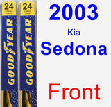Front Wiper Blade Pack for 2003 Kia Sedona - Premium