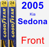 Front Wiper Blade Pack for 2005 Kia Sedona - Premium