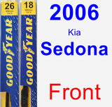 Front Wiper Blade Pack for 2006 Kia Sedona - Premium