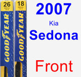 Front Wiper Blade Pack for 2007 Kia Sedona - Premium