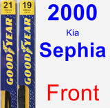 Front Wiper Blade Pack for 2000 Kia Sephia - Premium