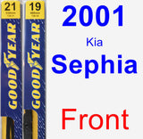 Front Wiper Blade Pack for 2001 Kia Sephia - Premium