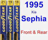 Front & Rear Wiper Blade Pack for 1995 Kia Sephia - Premium