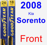 Front Wiper Blade Pack for 2008 Kia Sorento - Premium