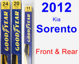 Front & Rear Wiper Blade Pack for 2012 Kia Sorento - Premium