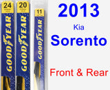Front & Rear Wiper Blade Pack for 2013 Kia Sorento - Premium