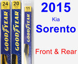 Front & Rear Wiper Blade Pack for 2015 Kia Sorento - Premium