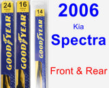 Front & Rear Wiper Blade Pack for 2006 Kia Spectra - Premium