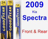 Front & Rear Wiper Blade Pack for 2009 Kia Spectra - Premium