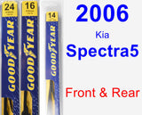 Front & Rear Wiper Blade Pack for 2006 Kia Spectra5 - Premium