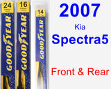 Front & Rear Wiper Blade Pack for 2007 Kia Spectra5 - Premium