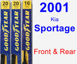 Front & Rear Wiper Blade Pack for 2001 Kia Sportage - Premium