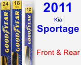 Front & Rear Wiper Blade Pack for 2011 Kia Sportage - Premium
