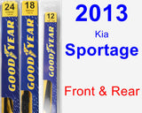 Front & Rear Wiper Blade Pack for 2013 Kia Sportage - Premium