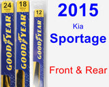 Front & Rear Wiper Blade Pack for 2015 Kia Sportage - Premium