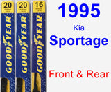 Front & Rear Wiper Blade Pack for 1995 Kia Sportage - Premium