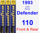 Front & Rear Wiper Blade Pack for 1993 Land Rover Defender 110 - Premium