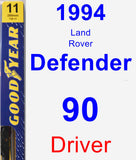 Driver Wiper Blade for 1994 Land Rover Defender 90 - Premium