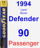 Passenger Wiper Blade for 1994 Land Rover Defender 90 - Premium