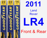 Front & Rear Wiper Blade Pack for 2011 Land Rover LR4 - Premium