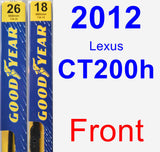 Front Wiper Blade Pack for 2012 Lexus CT200h - Premium
