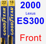 Front Wiper Blade Pack for 2000 Lexus ES300 - Premium