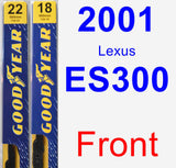 Front Wiper Blade Pack for 2001 Lexus ES300 - Premium