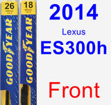 Front Wiper Blade Pack for 2014 Lexus ES300h - Premium