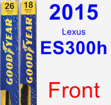 Front Wiper Blade Pack for 2015 Lexus ES300h - Premium