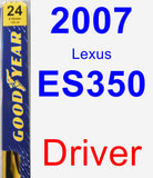 Driver Wiper Blade for 2007 Lexus ES350 - Premium