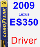 Driver Wiper Blade for 2009 Lexus ES350 - Premium