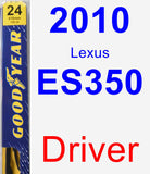 Driver Wiper Blade for 2010 Lexus ES350 - Premium