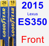 Front Wiper Blade Pack for 2015 Lexus ES350 - Premium