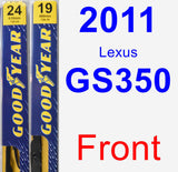 Front Wiper Blade Pack for 2011 Lexus GS350 - Premium